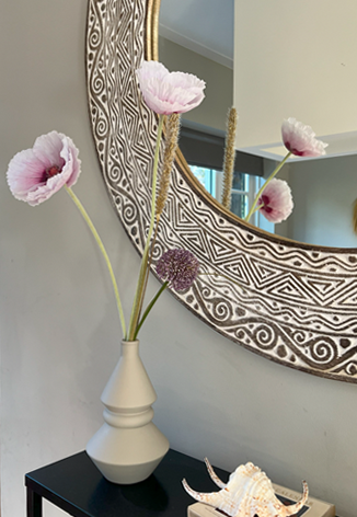 Paarse zijden bloemen